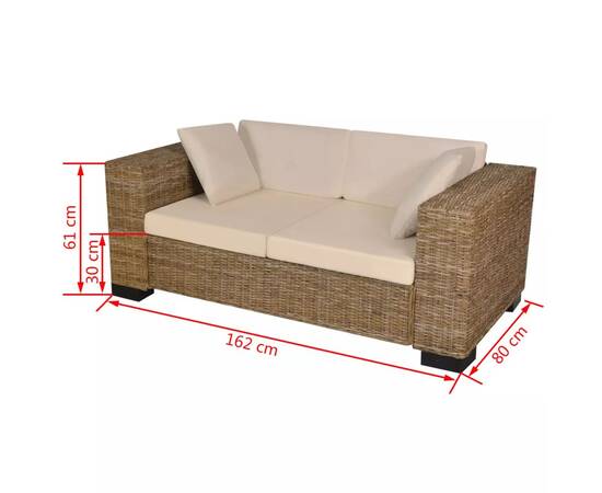 Set canapea de 2 locuri din poliratan 7 piese, 4 image
