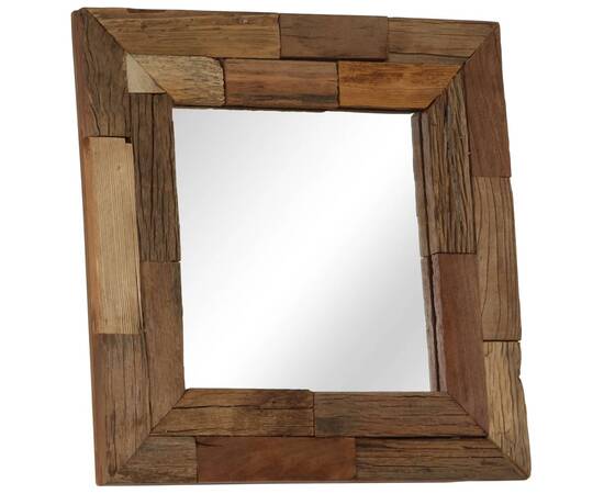 Oglindă, 50 x 50 cm, lemn masiv reciclat, 10 image