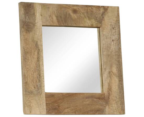 Oglindă, lemn masiv de mango, 50 x 50 cm, 9 image