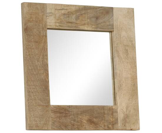 Oglindă, lemn masiv de mango, 50 x 50 cm, 8 image