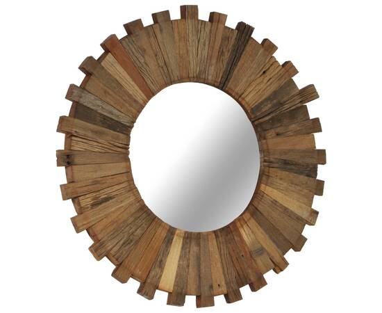 Oglindă de perete, 50 cm, lemn masiv reciclat, 11 image