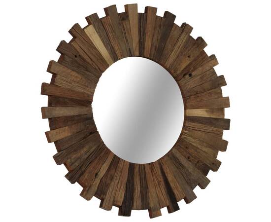 Oglindă de perete, 50 cm, lemn masiv reciclat, 3 image