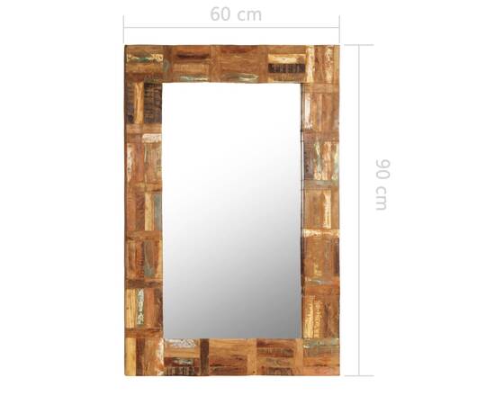 Oglindă de perete, 60 x 90 cm, lemn masiv reciclat, 6 image