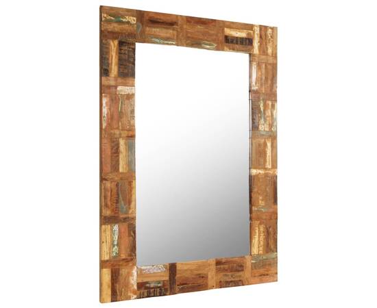 Oglindă de perete, 60 x 90 cm, lemn masiv reciclat, 2 image