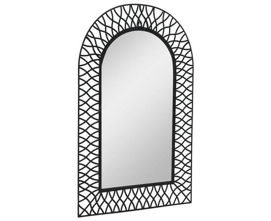 Oglindă de perete arcuită, negru, 50 x 80 cm, 2 image