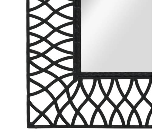 Oglindă de perete arcuită, negru, 50 x 80 cm, 3 image