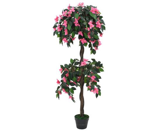 Plantă artificială rododendron cu ghiveci, 155 cm, verde și roz