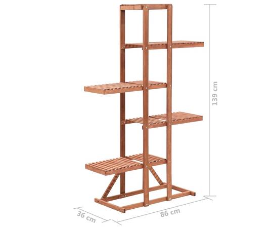 Suport de plante, lemn de cedru, 86 x 36 x 139 cm, 6 image