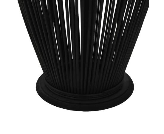 Suport felinar lumânări suspendat, negru, 95 cm, bambus, 3 image