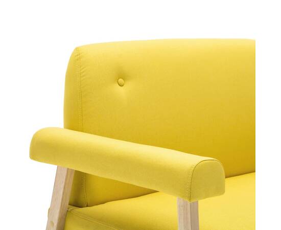 Canapea cu 2 locuri, material textil, galben, 7 image