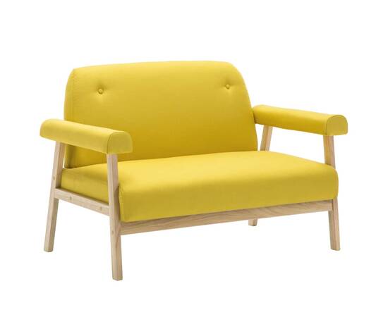 Canapea cu 2 locuri, material textil, galben, 2 image