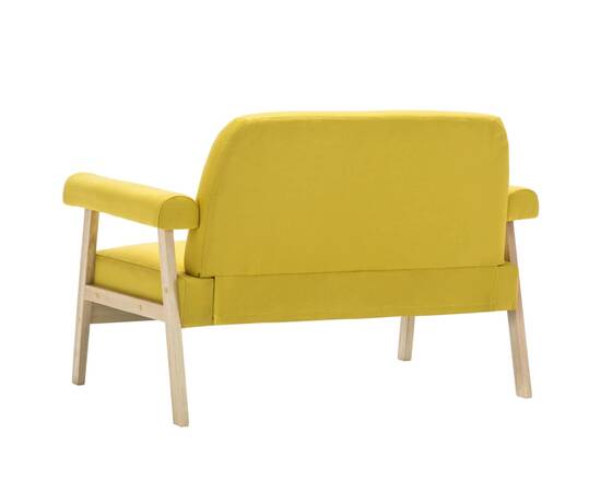 Canapea cu 2 locuri, material textil, galben, 6 image