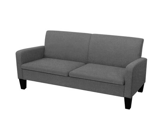 Canapea cu 3 locuri, 180 x 65 x 76 cm, gri închis