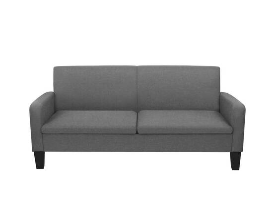 Canapea cu 3 locuri, 180 x 65 x 76 cm, gri închis, 2 image