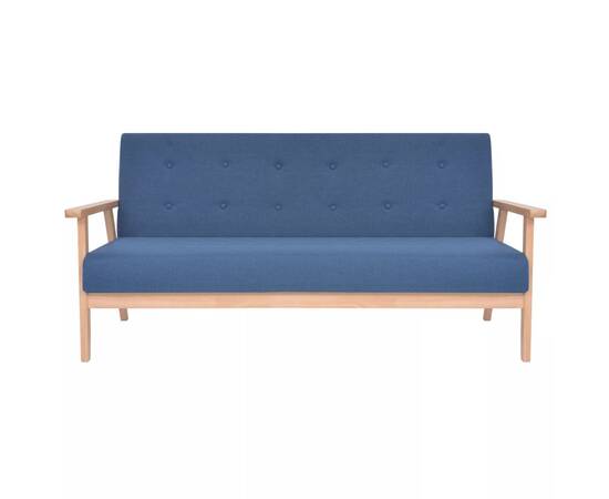 Canapea cu 3 locuri, albastru, material textil, 3 image