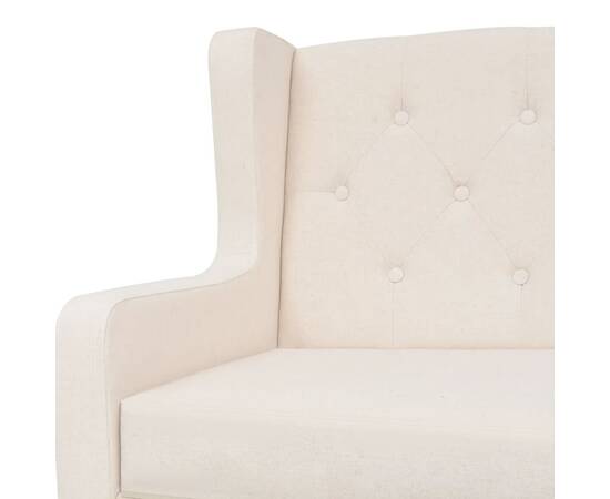 Canapea cu 3 locuri, material textil, alb crem, 4 image