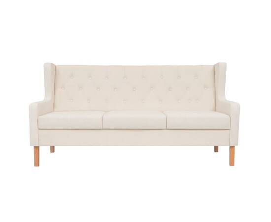 Canapea cu 3 locuri, material textil, alb crem, 2 image