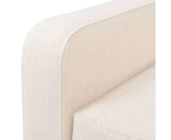 Canapea cu 3 locuri, material textil, alb crem, 5 image
