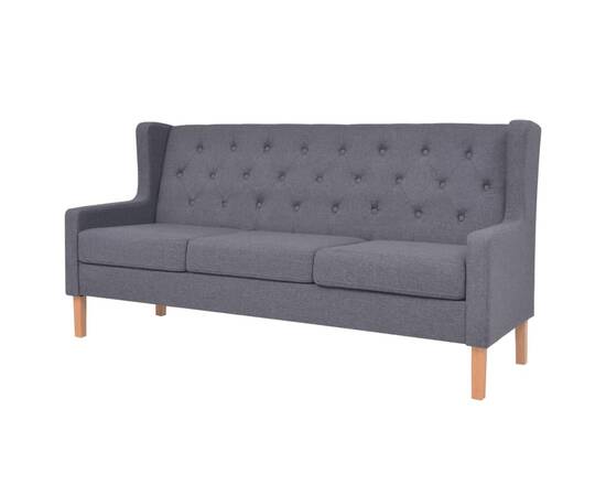Canapea cu 3 locuri, material textil, gri