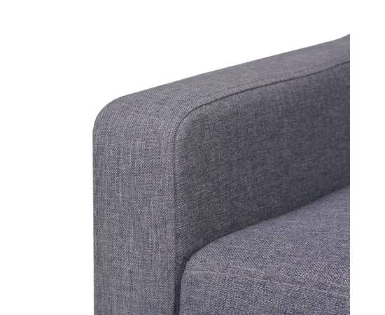 Canapea cu 3 locuri, material textil, gri, 5 image