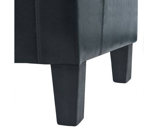 Canapea cu 3 locuri piele artificială negru, 7 image