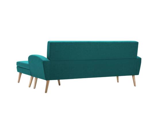 Canapea în formă de l, verde, 186x136x79 cm, tapițerie textilă, 6 image