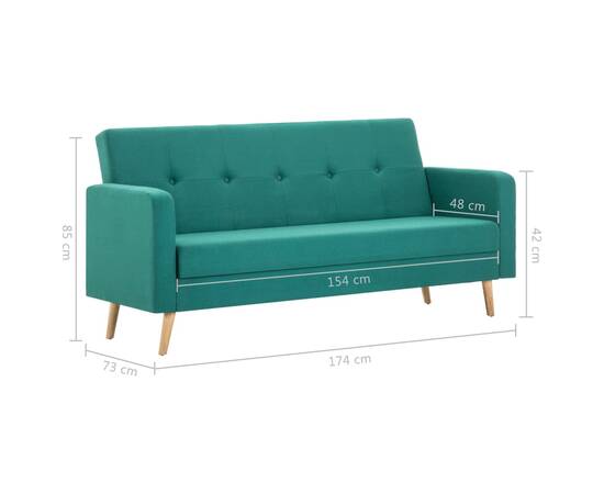 Canapea din material textil verde, 9 image