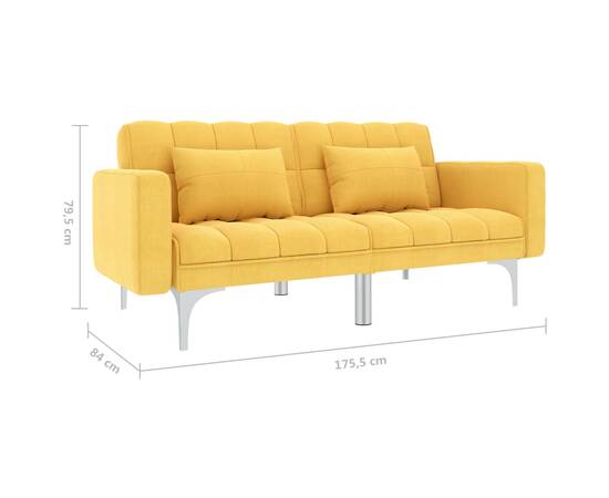 Canapea extensibilă, galben, material textil, 8 image