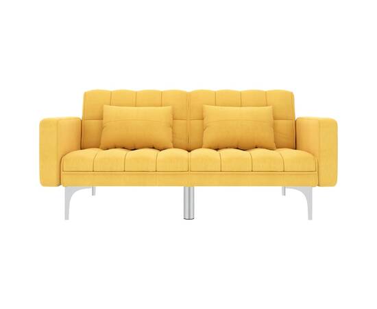 Canapea extensibilă, galben, material textil, 2 image