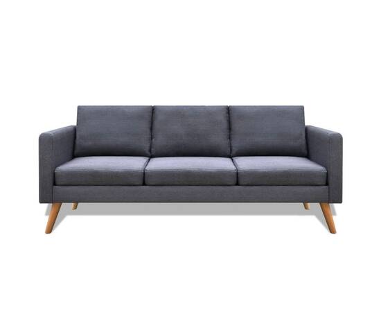 Set canapele cu 2 locuri și 3 locuri, textil, gri închis, 6 image