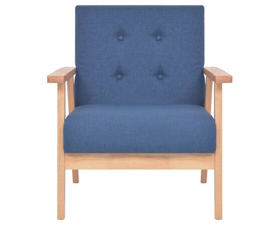 Set cu canapele, 3 piese, material textil, albastru, 8 image