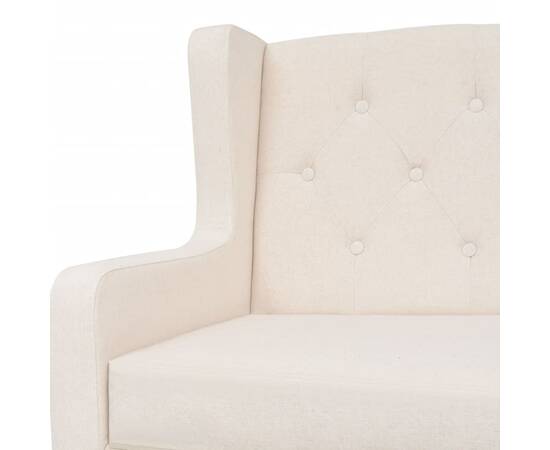 Set de canapele, 2 piese, material textil, alb crem, 9 image