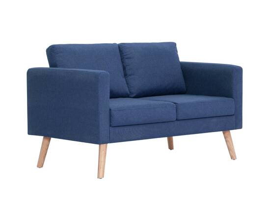 Set de canapele, 2 piese, albastru, material textil, 7 image