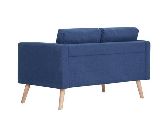 Canapea cu 2 locuri, albastru, material textil, 5 image