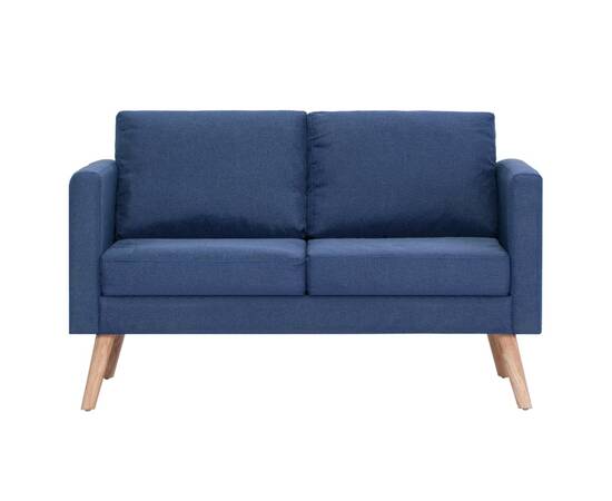 Canapea cu 2 locuri, albastru, material textil, 4 image
