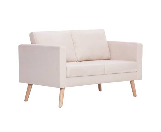 Canapea cu 2 locuri, crem, material textil, 2 image