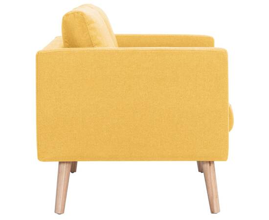 Canapea cu 2 locuri, galben, material textil, 6 image