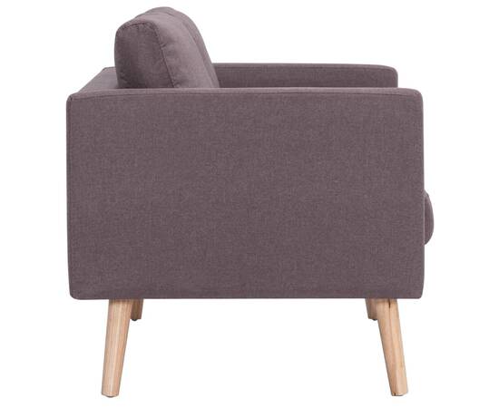 Canapea cu 2 locuri, gri taupe, material textil, 6 image