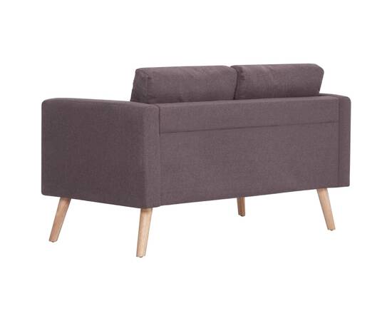 Canapea cu 2 locuri, gri taupe, material textil, 5 image