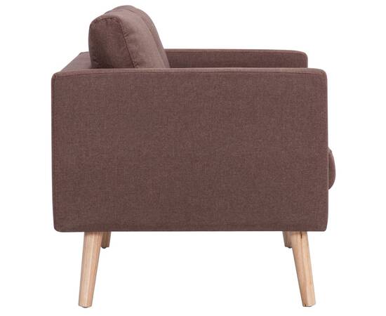Canapea cu 2 locuri, maro, material textil, 6 image