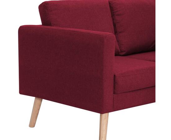 Canapea cu 2 locuri, roșu, material textil, 7 image