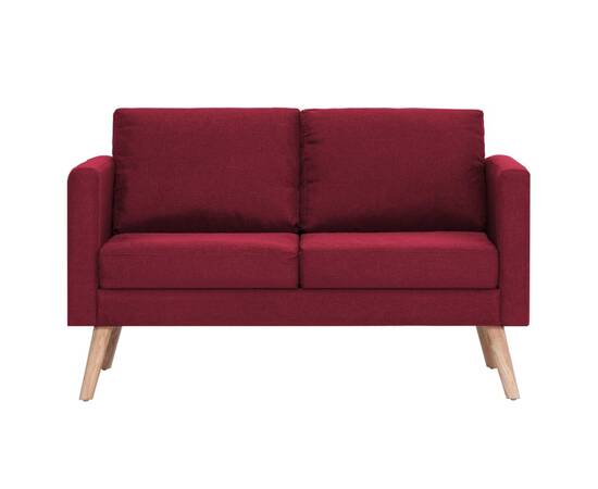 Canapea cu 2 locuri, roșu, material textil, 4 image
