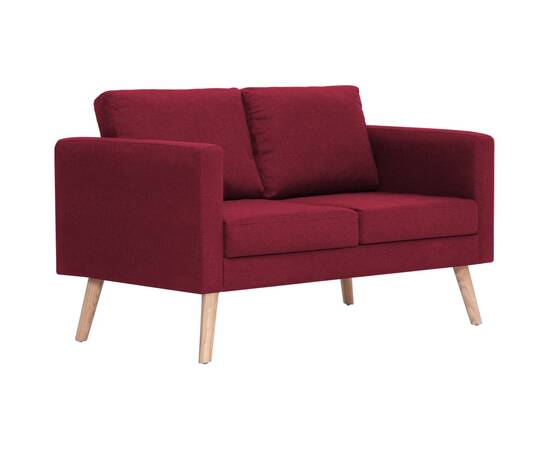 Canapea cu 2 locuri, roșu, material textil, 2 image