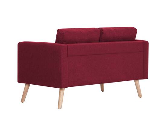 Canapea cu 2 locuri, roșu, material textil, 5 image