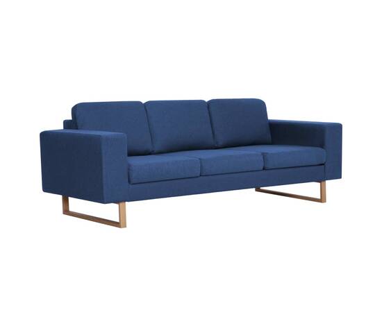 Canapea cu 3 locuri, albastru, material textil, 4 image