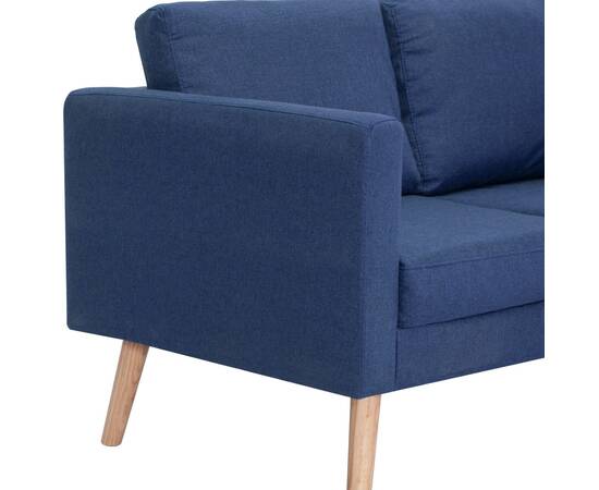 Canapea cu 3 locuri, albastru, material textil, 7 image