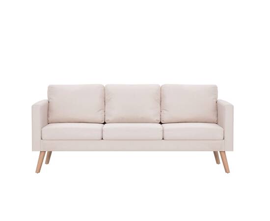 Canapea cu 3 locuri, crem, material textil, 4 image
