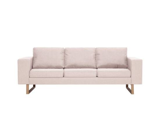 Canapea cu 3 locuri, crem, material textil, 4 image