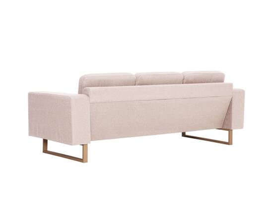 Canapea cu 3 locuri, crem, material textil, 5 image