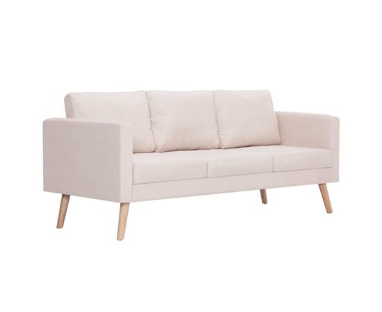 Canapea cu 3 locuri, crem, material textil, 2 image